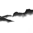 original charcoal art by lake district artist Daniel cooper featuring Solitude Form 37 The Langdales from Windermere mountain silhouette