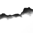 original charcoal art by lake district artist Daniel cooper featuring Solitude Form 38 The Langdale Pikes mountain silhouette