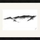 original charcoal art by lake district artist Daniel cooper featuring Solitude Form 39: Fairfield Horseshoe from Windermere mountain silhouette