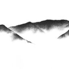 original charcoal art by lake district artist Daniel cooper featuring Solitude Form 39: Fairfield Horseshoe from Windermere mountain silhouette