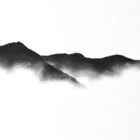 original charcoal art by lake district artist Daniel cooper featuring Solitude Form 41 The old man of coniston east of lake mountain silhouette