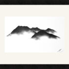 original charcoal art by lake district artist Daniel cooper featuring Solitude Form 43 Causey Pike from Keswick mountain silhouette