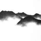 original charcoal art by lake district artist Daniel cooper featuring Solitude Form 43 Causey Pike from Keswick mountain silhouette
