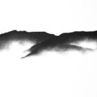 original charcoal art by lake district artist Daniel cooper featuring Solitude Form 44: Old Man of Coniston and Wetherlam from Windermere mountain silhouette