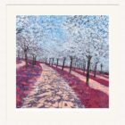 Lake District art framed print The Cherry Orchard by Libby Edmondson in a white frame in large size.