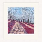 Lake District art framed print The Cherry Orchard by Libby Edmondson in a white frame in small size.