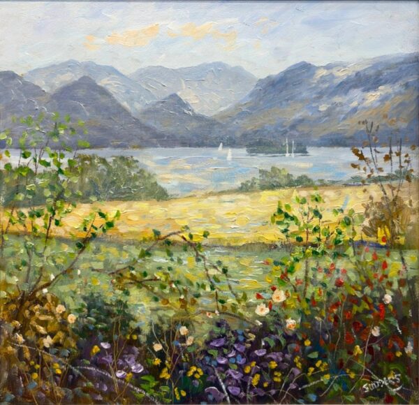 Lake District art original oil painting The jaws of Borrowdale by Jeff Sudders