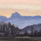 Lake District art original oil painting The Langdales from Elterwater Common by Simon Whitfield