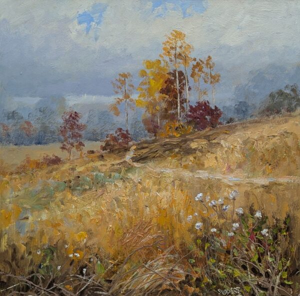 Lake District art original oil painting by Jeff Sudders featuring The Mellow Mists of Autumn.