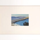 Lake District art original oil painting Towards Helvellyn Lower Man by Simon Whitfield in a white frame.