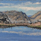 lake district art original oil painting by local artist simon whitfield towards the lion and the lamb near grasmere and helm crag