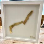 lake district art original 3-D craft design art contour map of Ullswater aerial view cut from one piece of brass and hand polished in a beautiful deep white frame by holly clifford