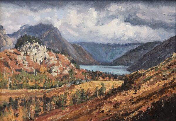 original oil painting by local artist Simon Whitfield featuring Wasdale