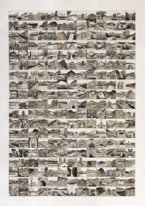 lake district art by bethany tidmarsh aka bethdrawsbuildings limited edition print 247 drawings in a grid