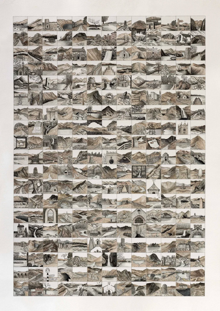 shades of home lake district art by bethany tidmarsh aka bethdrawsbuildings limited edition print 247 drawings in a grid
