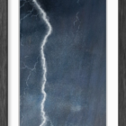 lake district art original charcoal painting of lighting striking over the Old Man of Coniston
