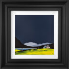 lake district art original acrylic painting grasmere and helm crag by jay nottingham in a black frame with white slip.
