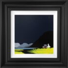 lake district art by jay nottingham contemporary bold original acrylic painting bowfell and crinkle crags silhouetted fells and bothy cottage