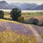 Lake District art original oil painting by Jeff SuddersLooking Towards Ullswater features beauitful flower meadows with Ullswater and surrounding fells in the distance
