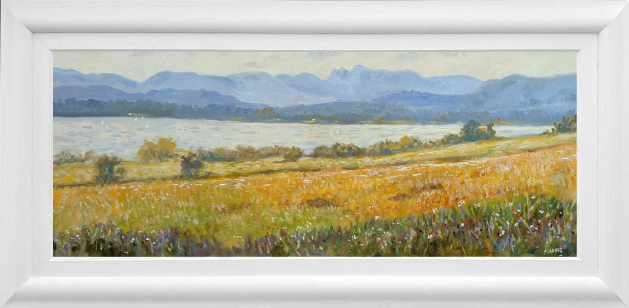 lake district art looking towards windermere by jeff sudders in a white wood frame