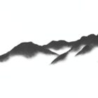 lake district art original charcoal painting of Yewbarrow, Great Gable, Lingmell and Scafell Pike from Wastwater
