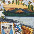An original still life acrylic painting Solo Swim by Cumbria based artist Donna Flowers Dorning.