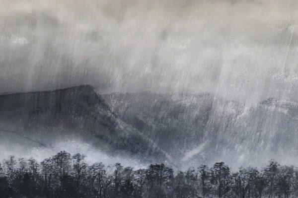 lake district art original charcoal painting of an atmospheric Blencathra