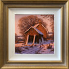 lake district art original oil painting treading softly by edward hersey in a gold frame with white slip