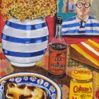 An original still life acrylic painting Welsh Rarebit by Cumbria based artist Donna Flowers Dorning.