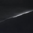lake district art original charcoal painting of a silhouetted Old Man of Coniston with a dark sky