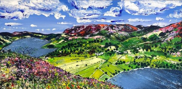 lake district art original acrylic landscape painting on canvas by Chantelle Watson Where the Wildflowers Awaken: Buttermere