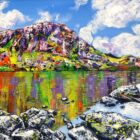 lake district art original acrylic landscape painting on canvas by Chantelle Watson Wild Waters: Stickle Tarn