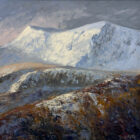Lake District art original oil painting winter on Saddleback by Jeff Sudders